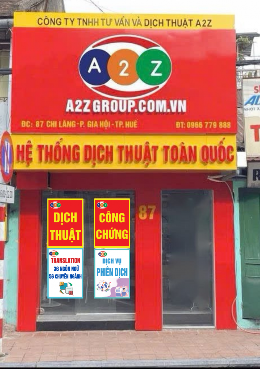 Dịch Thuật Công Chứng Tiêng Trung Tại Huế